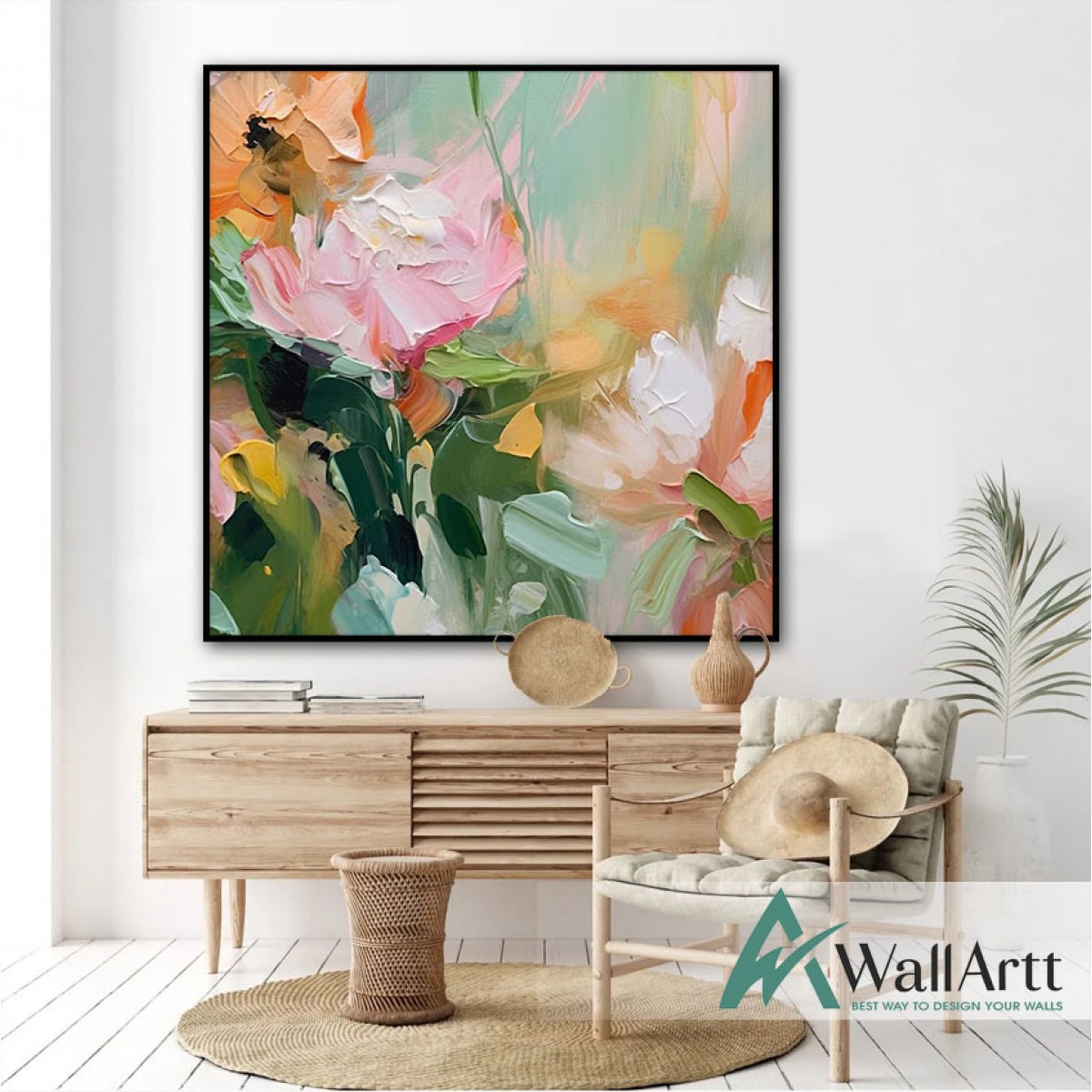 Abstract Colorful Flowers II 3d Heavy Textured Partial Oil Painting